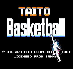Taito Basketball title screen for Famicom